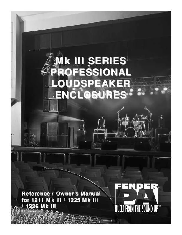 Mode d'emploi FENDER 1226 MKIII