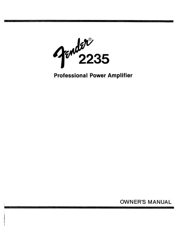 Mode d'emploi FENDER 2235 POWER AMPLIFIER