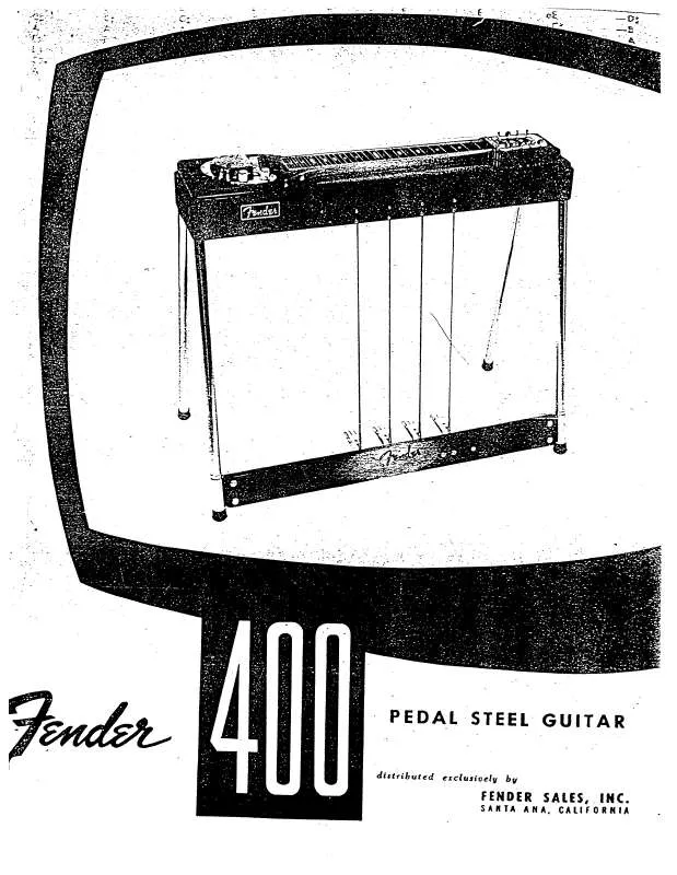 Mode d'emploi FENDER 400 PEDAL STEEL GUITAR