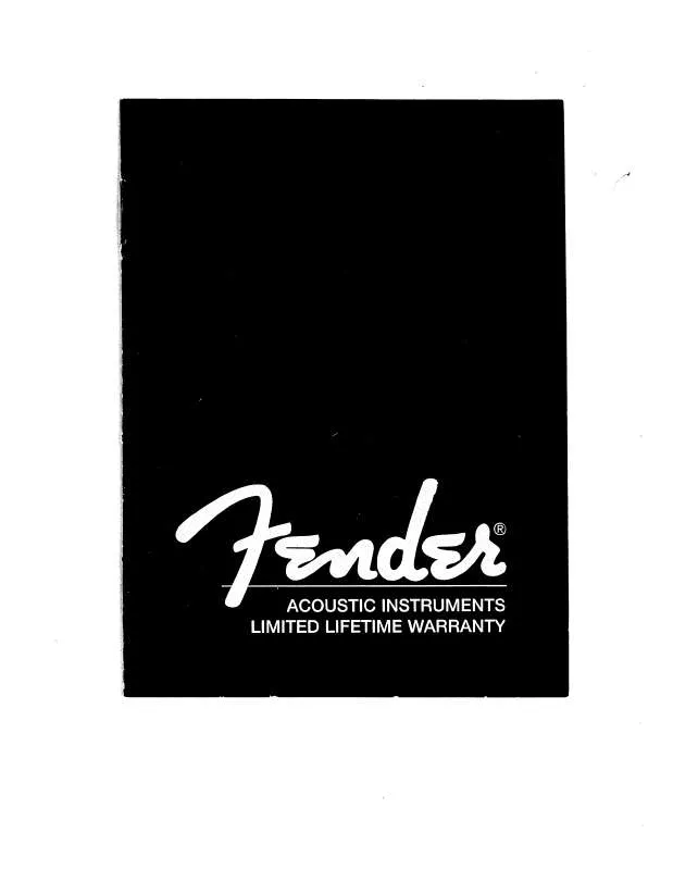 Mode d'emploi FENDER ACOUSTIC INSTRUMENTS