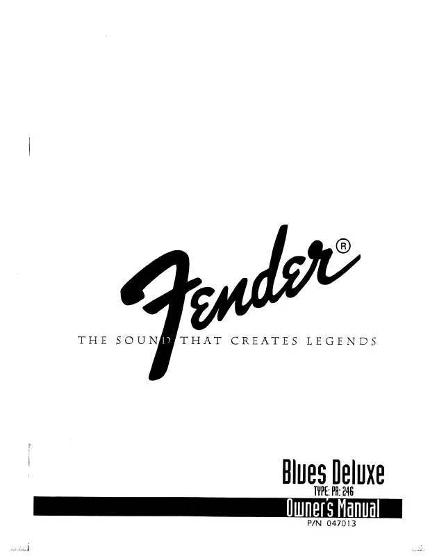 Mode d'emploi FENDER BLUES DELUXE