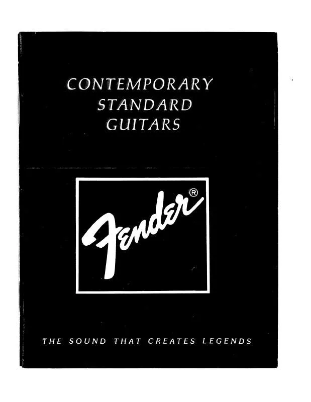 Mode d'emploi FENDER CONTEMPORARY AND STANDARD GUITARS