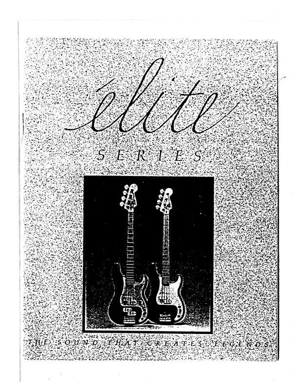 Mode d'emploi FENDER ELITE PRECISION BASS I