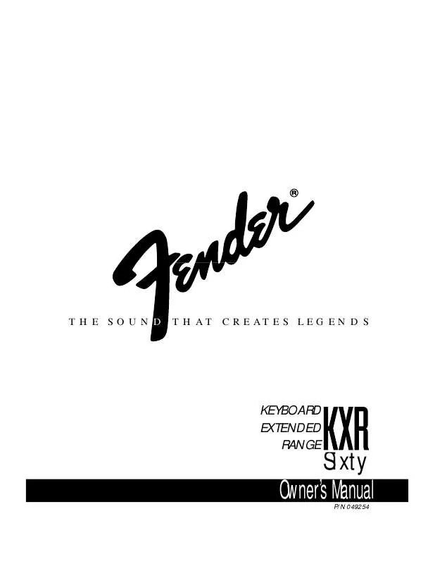 Mode d'emploi FENDER KXR 60