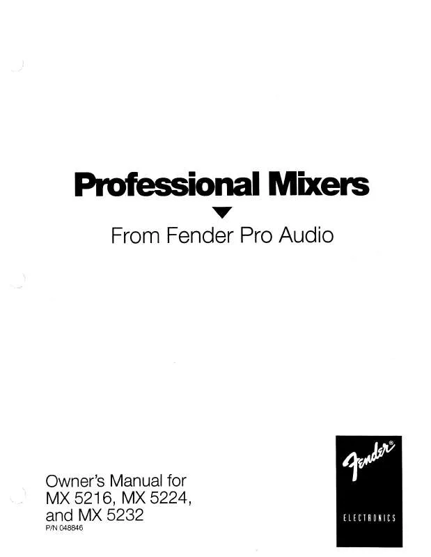 Mode d'emploi FENDER MX 5224