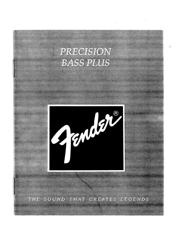 Mode d'emploi FENDER PRECISION BASS PLUS