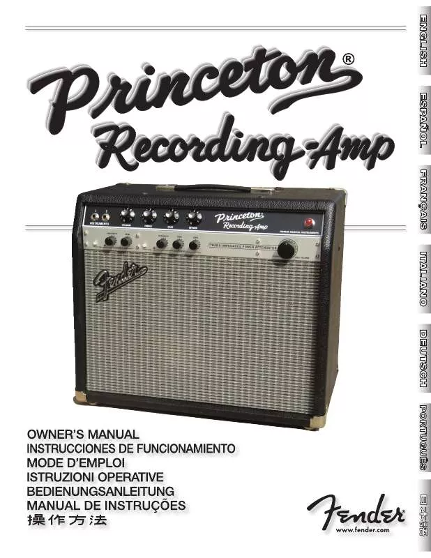 Mode d'emploi FENDER PRINCETON RECORDING AMP