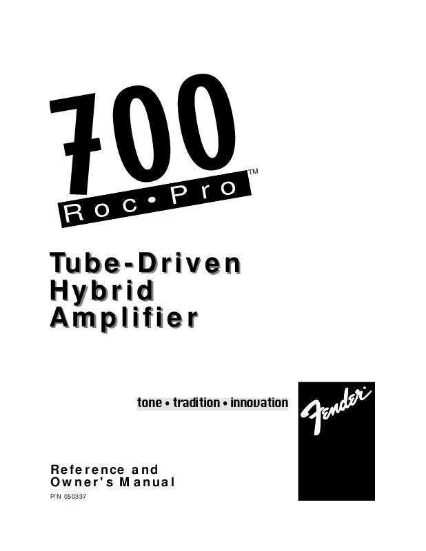 Mode d'emploi FENDER ROC PRO 700