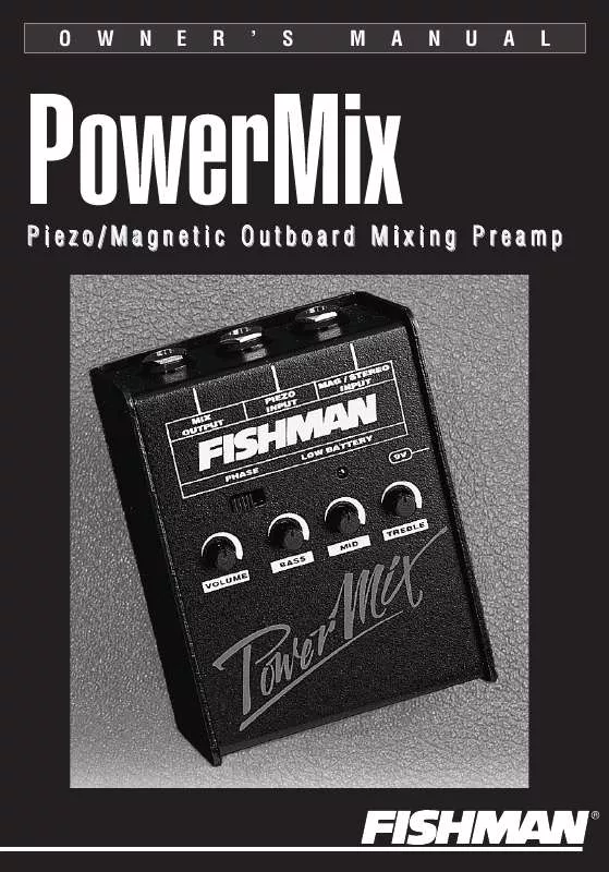 Mode d'emploi FISHMAN POWERMIX