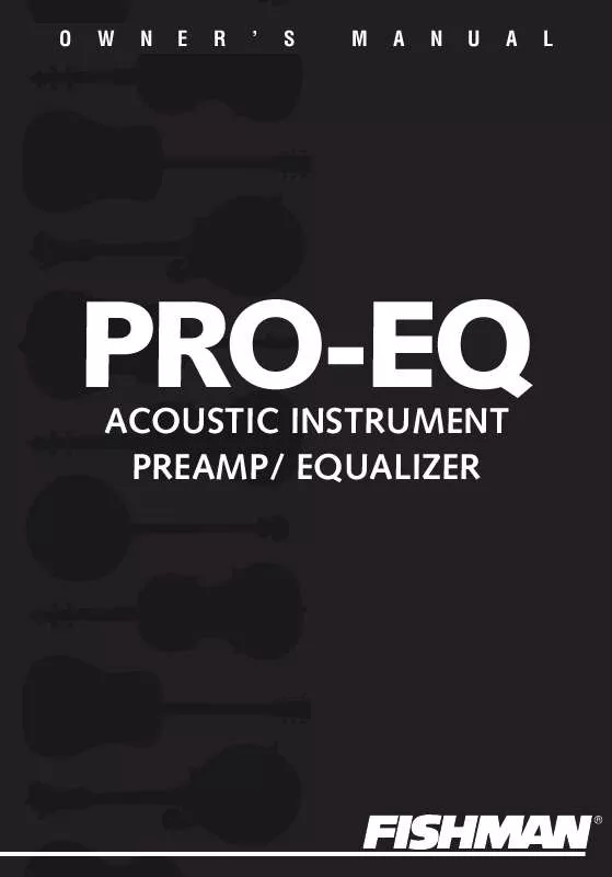 Mode d'emploi FISHMAN PRO-EQ