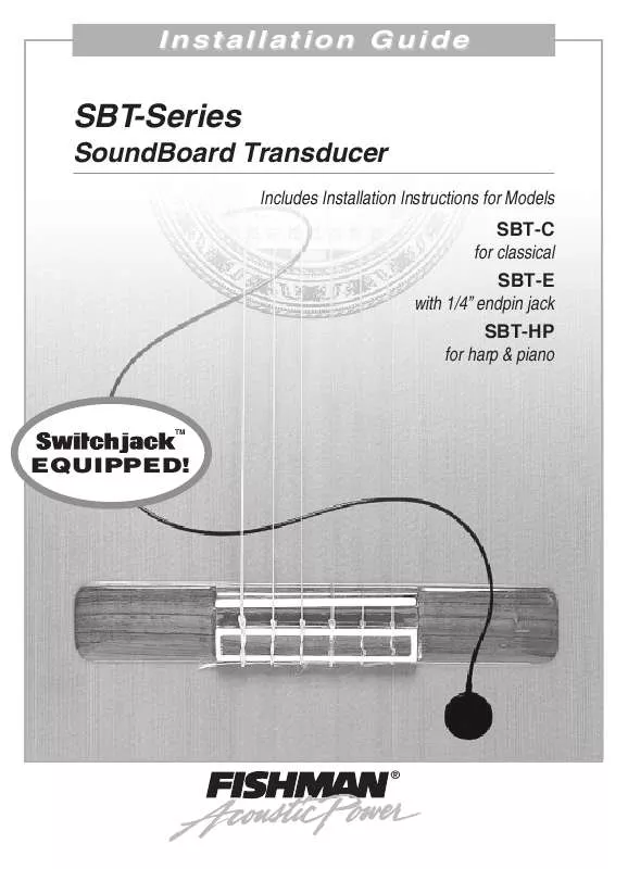 Mode d'emploi FISHMAN SBT-SERIES