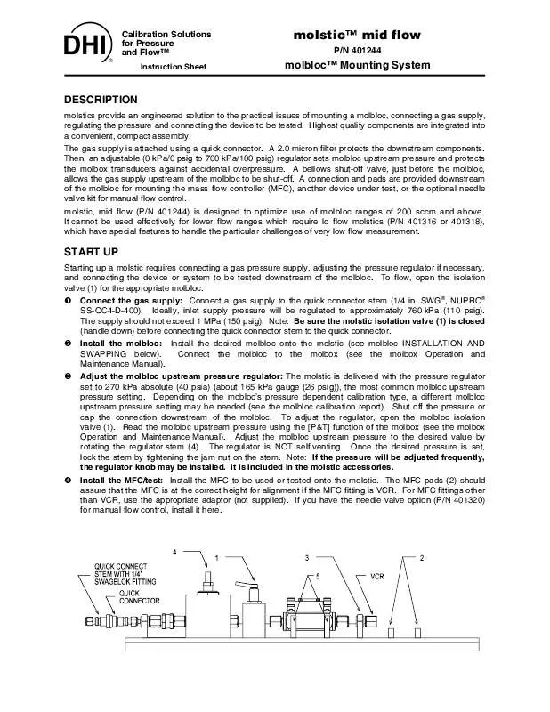 Mode d'emploi FLUKE MOLSTIC MID FLOW