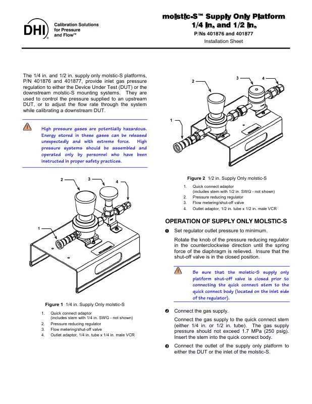 Mode d'emploi FLUKE MOLSTIC-S SUPPLY ONLY PLATFORM 1-4 IN. AND 1-2 IN.