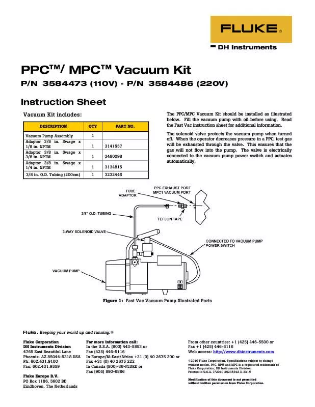 Mode d'emploi FLUKE PPC-MPC PN 3584486