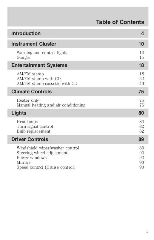 Mode d'emploi FORD RANGER-2002