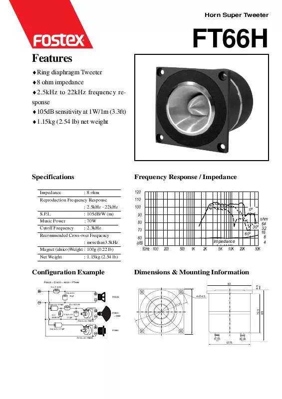 Mode d'emploi FOSTEX FT66H