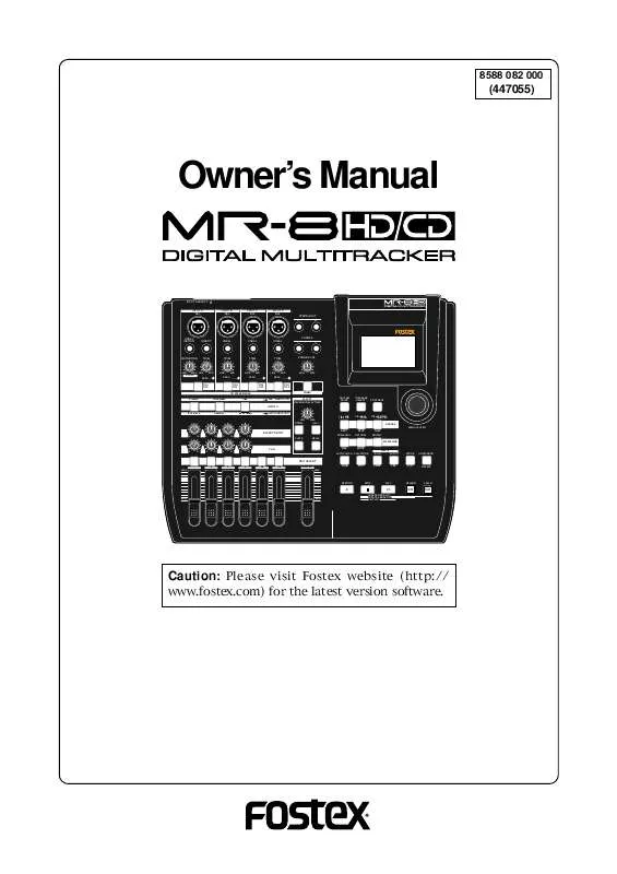 Mode d'emploi FOSTEX MR-8HDCD