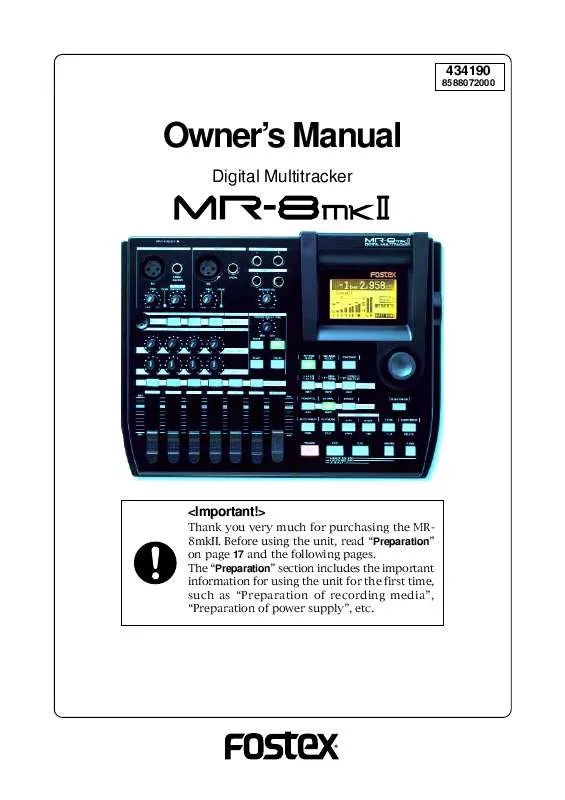 Mode d'emploi FOSTEX MR-8MK2