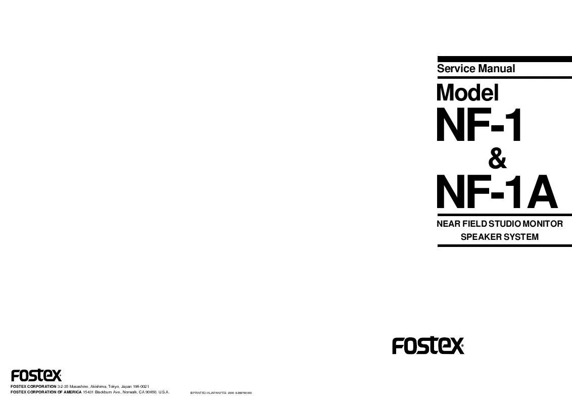 Mode d'emploi FOSTEX NF-1A