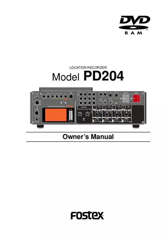 Mode d'emploi FOSTEX PD204