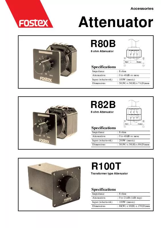 Mode d'emploi FOSTEX R80B