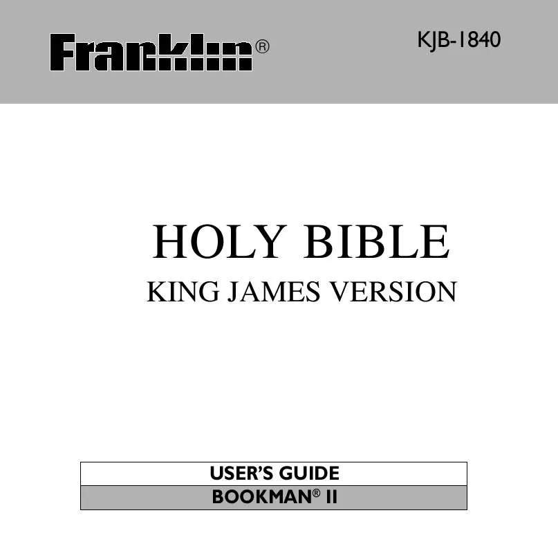 Mode d'emploi FRANKLIN KJB-1840R