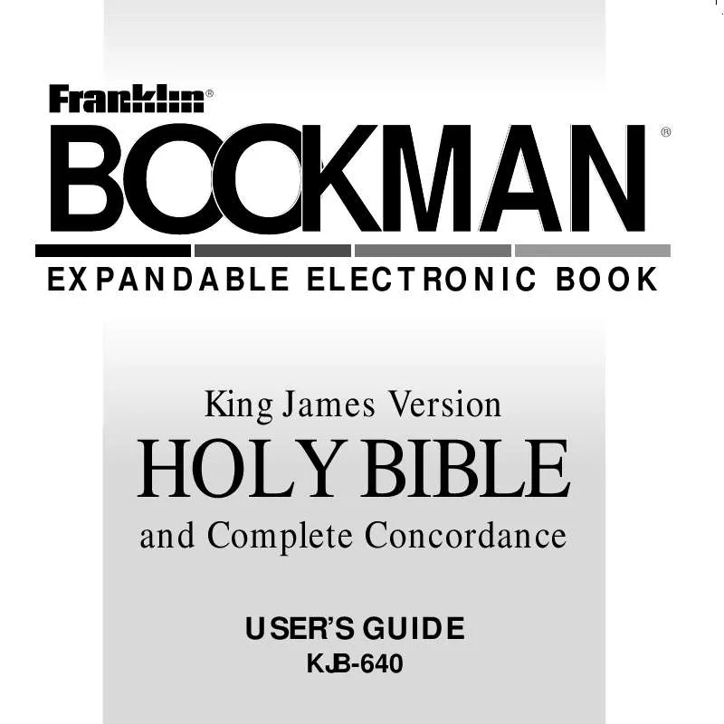 Mode d'emploi FRANKLIN KJB-640