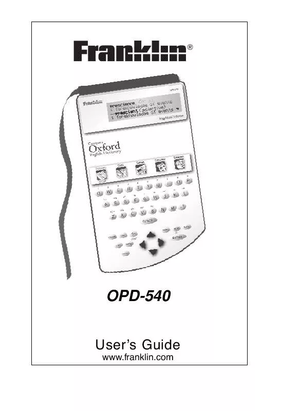 Mode d'emploi FRANKLIN OPD-540