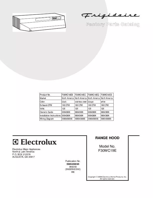 Mode d'emploi FRIGIDAIRE F30W19EC