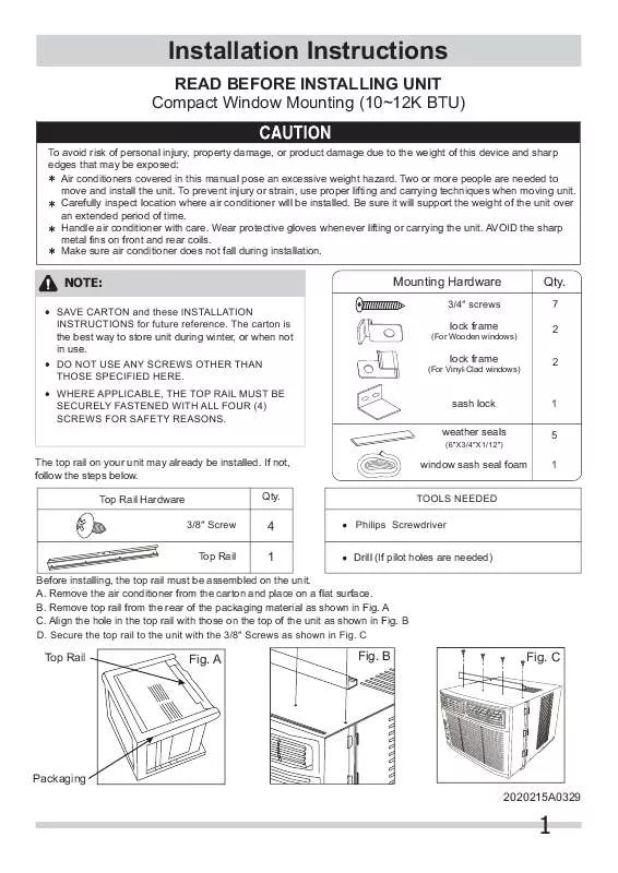 Mode d'emploi FRIGIDAIRE FRA126CT10