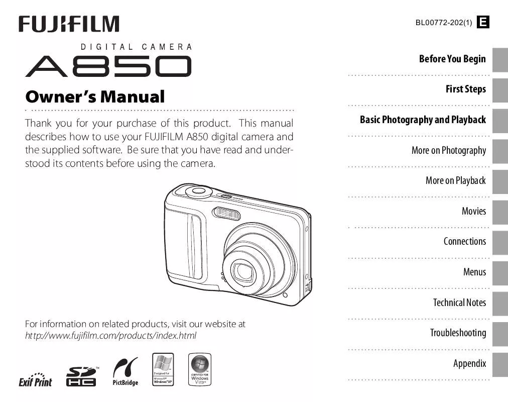 Mode d'emploi FUJIFILM A850