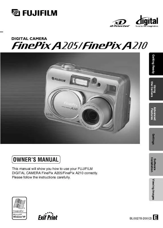 Mode d'emploi FUJIFILM FINEPIX A205