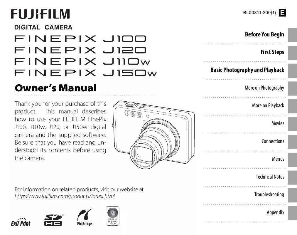 Mode d'emploi FUJIFILM FINEPIX J110W