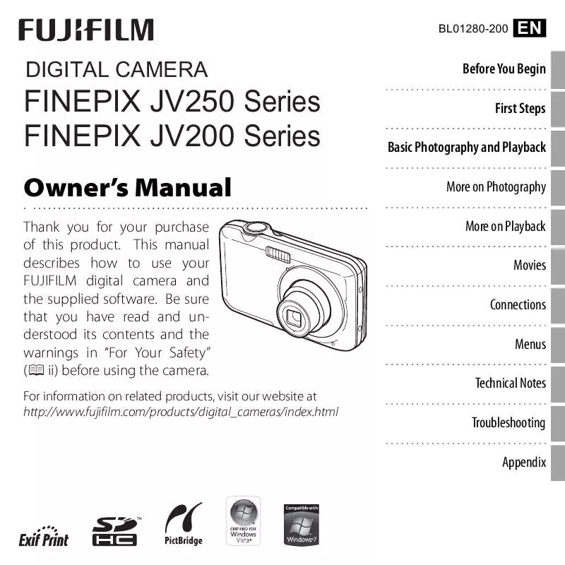 Mode d'emploi FUJIFILM FINEPIX JV200