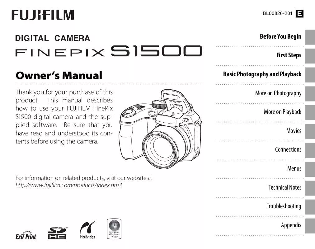 Mode d'emploi FUJIFILM FINEPIX S1500