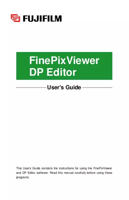 Mode d'emploi FUJIFILM FINEPIXVIEWER DP EDITOR