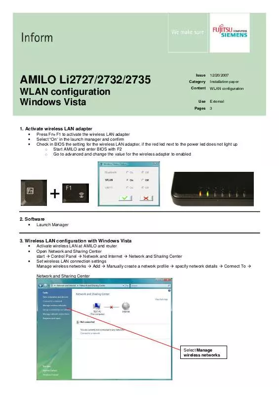 Mode d'emploi FUJITSU SIEMENS AMILO 2732