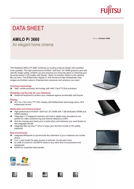 Mode d'emploi FUJITSU SIEMENS AMILO PI 3660