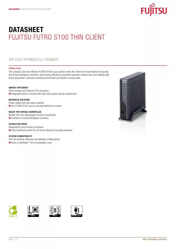 Mode d'emploi FUJITSU SIEMENS FUTRO S100