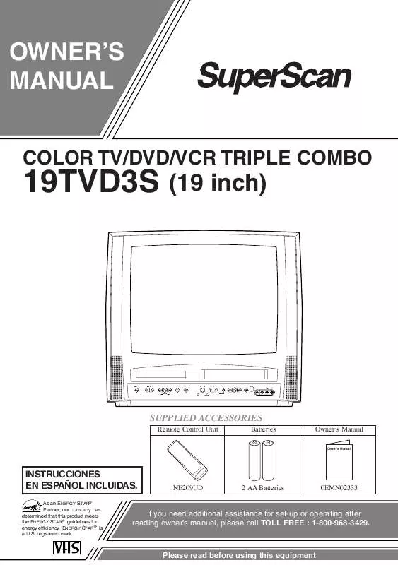 Mode d'emploi FUNAI 19TVD3S