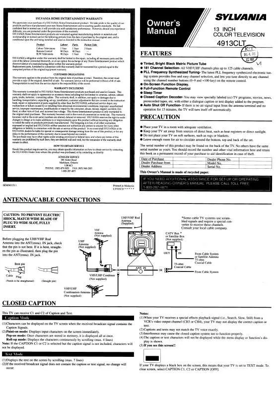 Mode d'emploi FUNAI 4913CLT