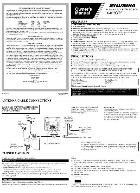 Mode d'emploi FUNAI 6427CTF