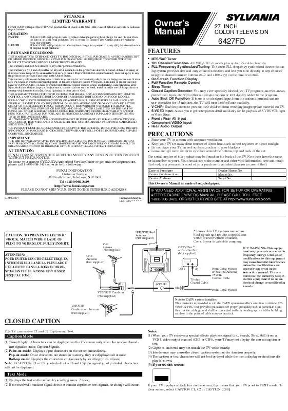 Mode d'emploi FUNAI 6427FD