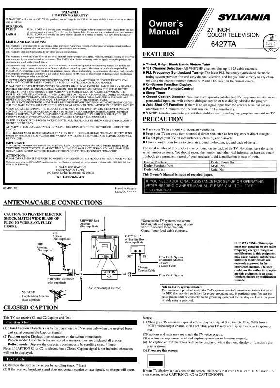 Mode d'emploi FUNAI 6427TA