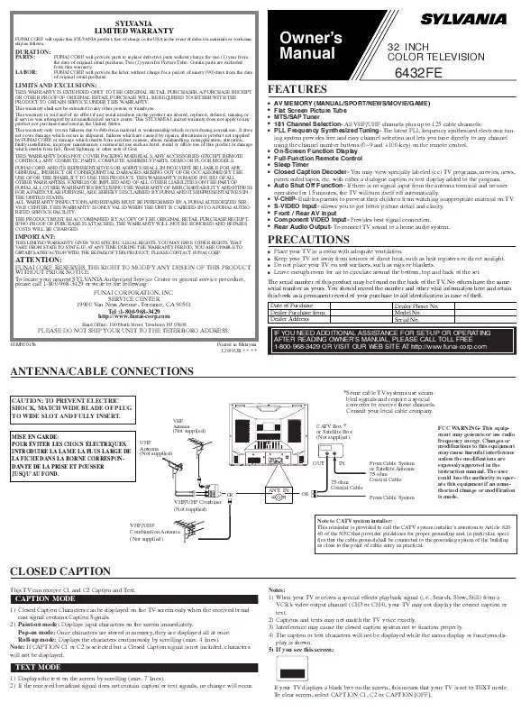 Mode d'emploi FUNAI 6432FE