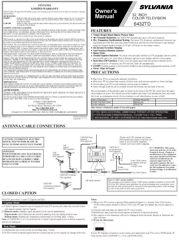 Mode d'emploi FUNAI 6432TD