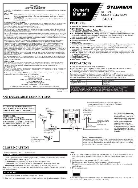 Mode d'emploi FUNAI 6432TE