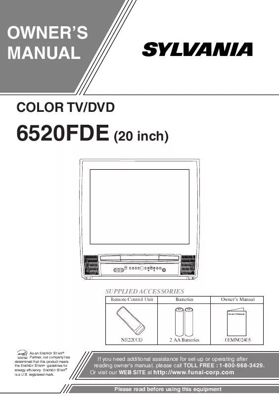 Mode d'emploi FUNAI 6520FDE