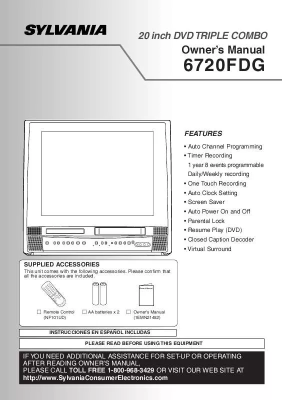 Mode d'emploi FUNAI 6720FDG