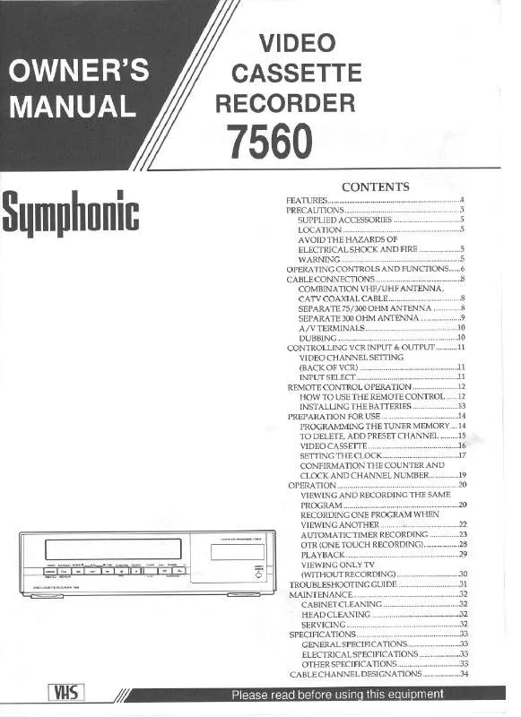 Mode d'emploi FUNAI 7560